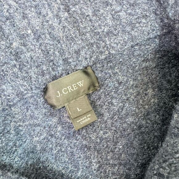 J Crew Sweater Mens Large Navy Blue 100% Lambswool Quarter Zip Preppy Solid - Picture 2 of 10